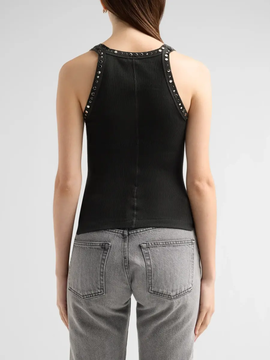 RE/DONE Women's Studded Ribbed Cotton Tank | Thumbnail 3
