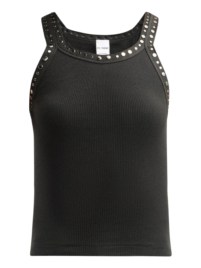 Women's Studded Ribbed Cotton Tank Women's Studded Ribbed Cotton Tank