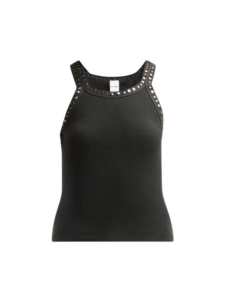 Women's Studded Ribbed Cotton Tank Women's Studded Ribbed Cotton Tank