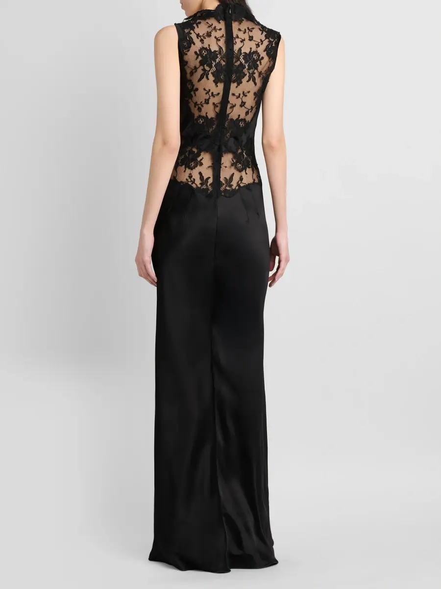 Alexander McQueen Women's Lace-Back Satin Evening Gown | Thumbnail 3 Alexander McQueen Women's Lace-Back Satin Evening Gown | Thumbnail 3