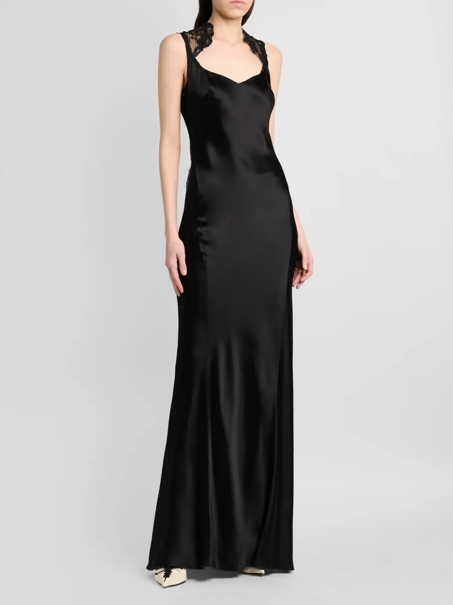 Alexander McQueen Women's Lace-Back Satin Evening Gown | Thumbnail 4 Alexander McQueen Women's Lace-Back Satin Evening Gown | Thumbnail 4