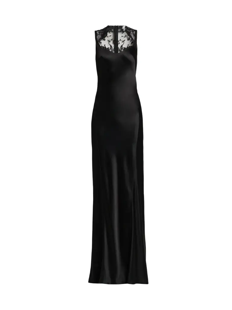 Alexander McQueen Women's Lace-Back Satin Evening Gown