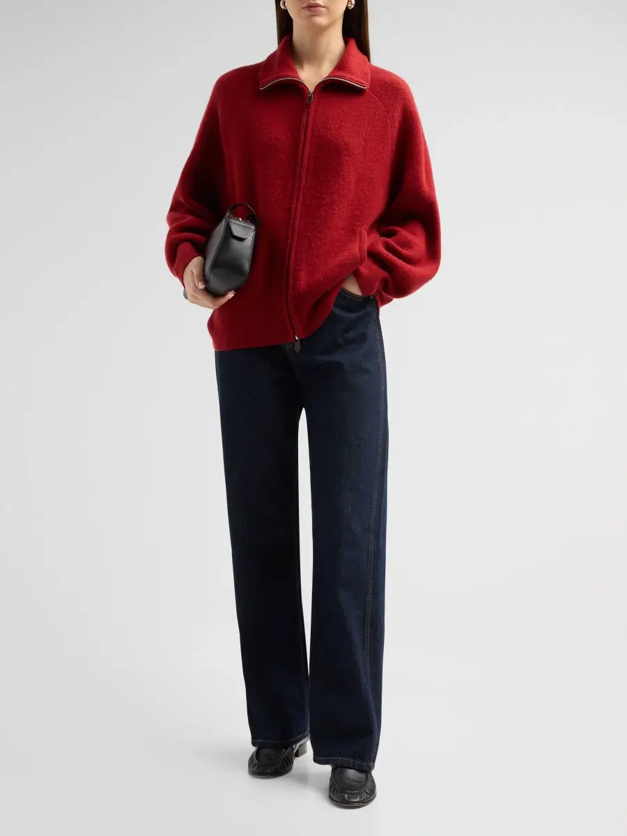 Guest In Residence Women's Felted Wool-Cashmere Zip-Front Jacket | Thumbnail 2 Guest In Residence Women's Felted Wool-Cashmere Zip-Front Jacket | Thumbnail 2