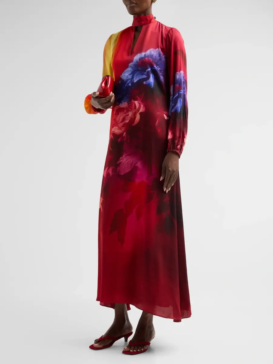 Elie Tahari Women's Alana Floral Silk-Blend Maxi Dress | Thumbnail 4 Elie Tahari Women's Alana Floral Silk-Blend Maxi Dress | Thumbnail 4