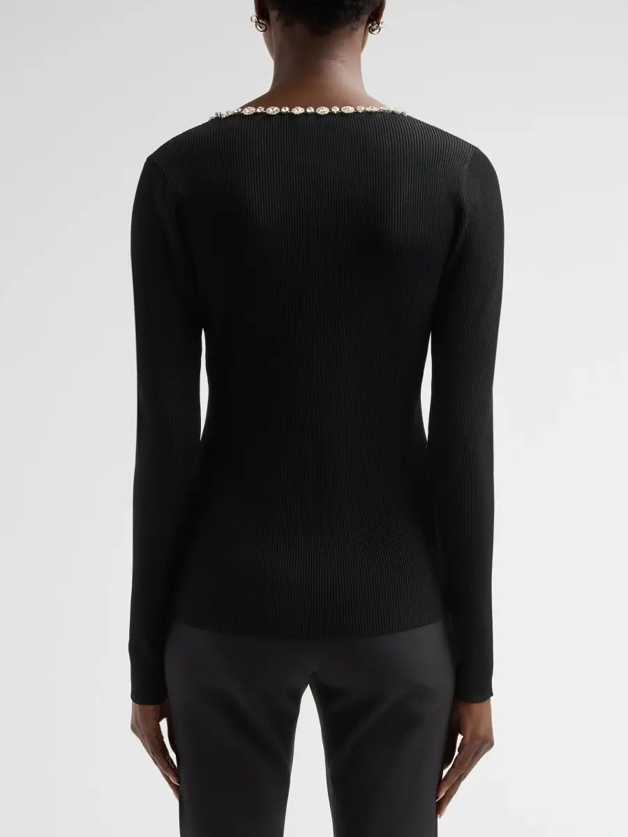 Elie Tahari Women's Isabel Crystal-Trimmed Sweater | Thumbnail 3
