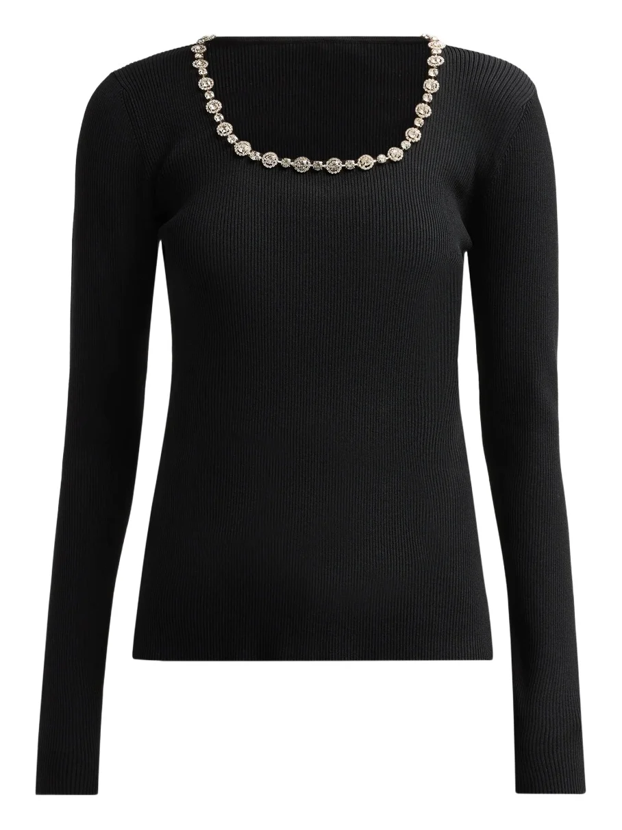 Elie Tahari Women's Isabel Crystal-Trimmed Sweater