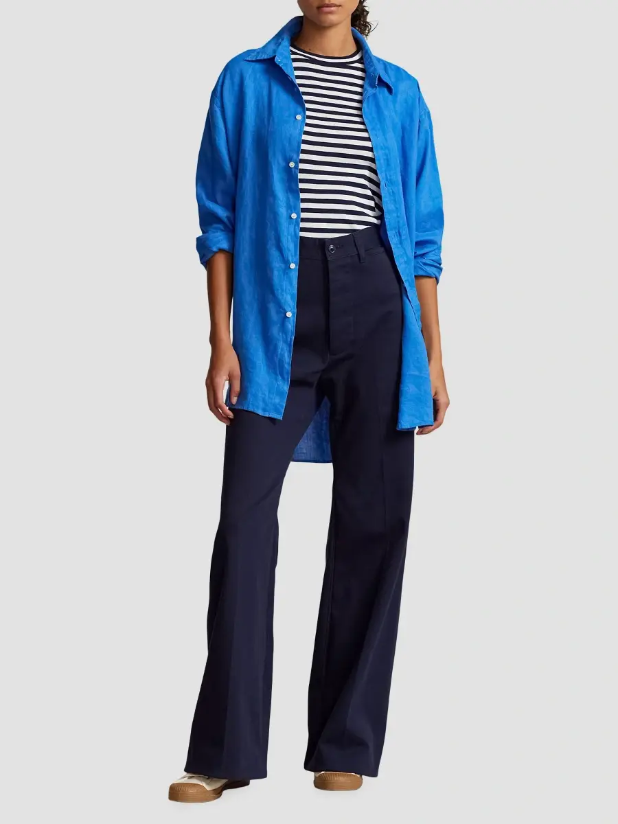 Polo Ralph Lauren Women's Wide-Leg Cotton-Blend Twill Pants | Thumbnail 2