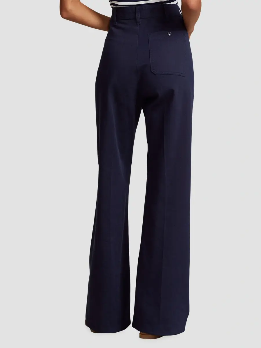 Polo Ralph Lauren Women's Wide-Leg Cotton-Blend Twill Pants | Thumbnail 4