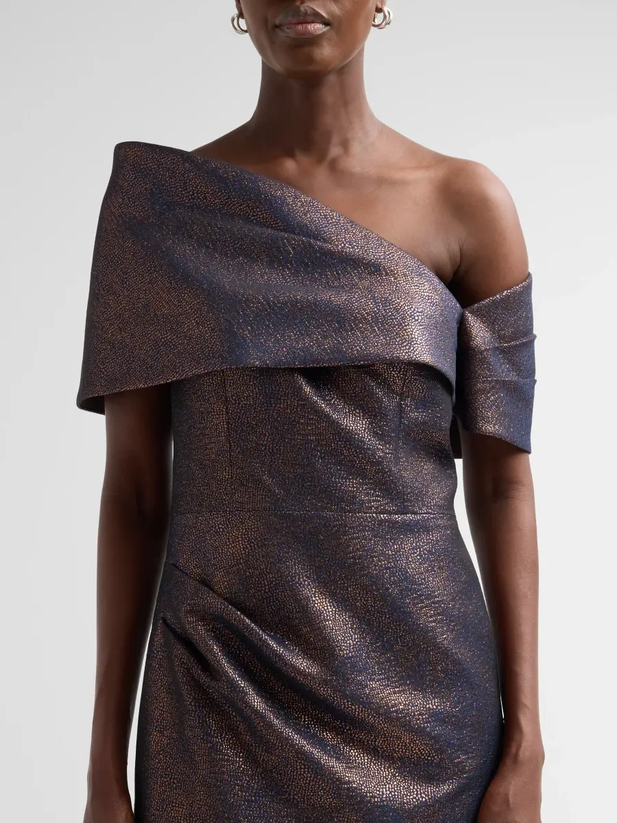 Teri Jon by Rickie Freeman Women's Metallic Jacquard Gown | Thumbnail 5