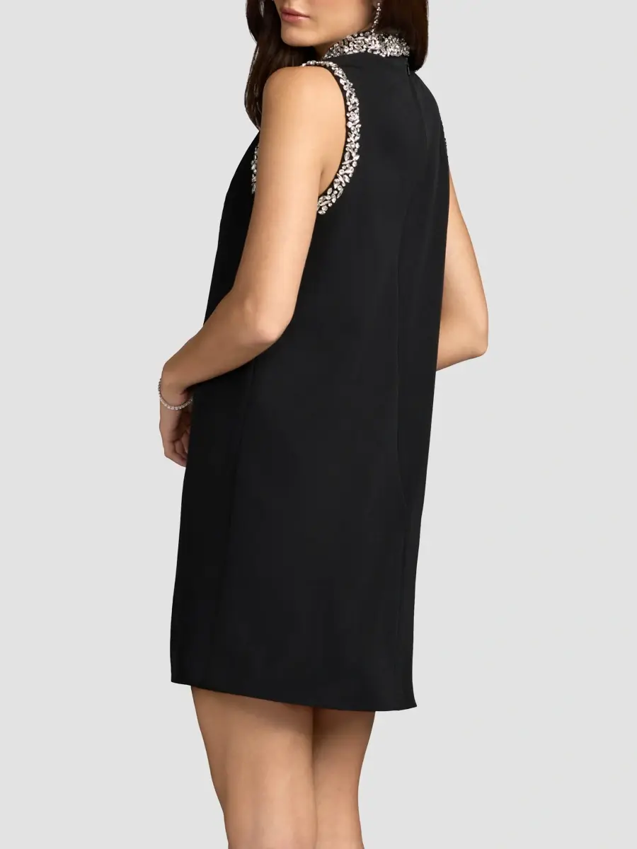 Mac Duggal Women's Beaded Crêpe Sleeveless Mini Dress | Thumbnail 3