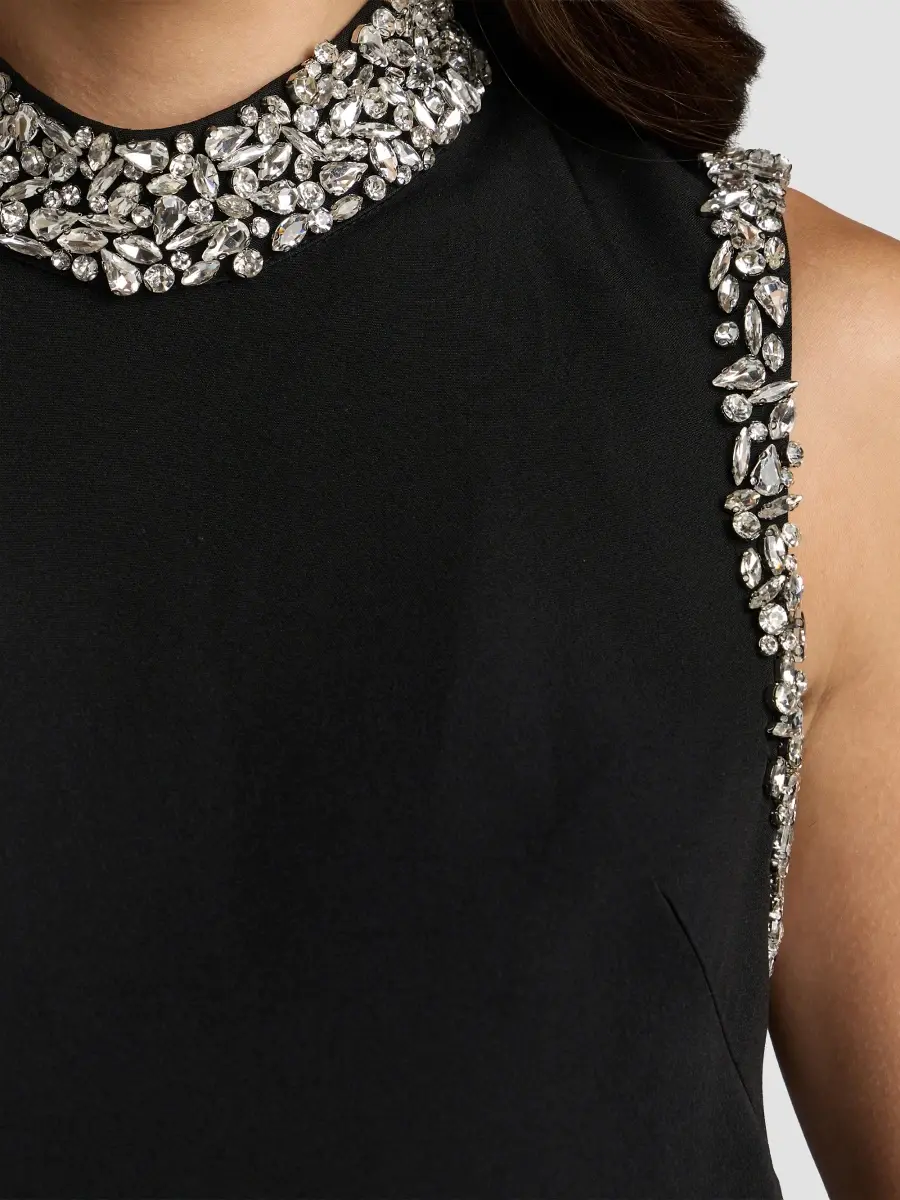 Mac Duggal Women's Beaded Crêpe Sleeveless Mini Dress | Thumbnail 5