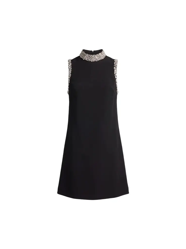 Mac Duggal Women's Beaded Crêpe Sleeveless Mini Dress