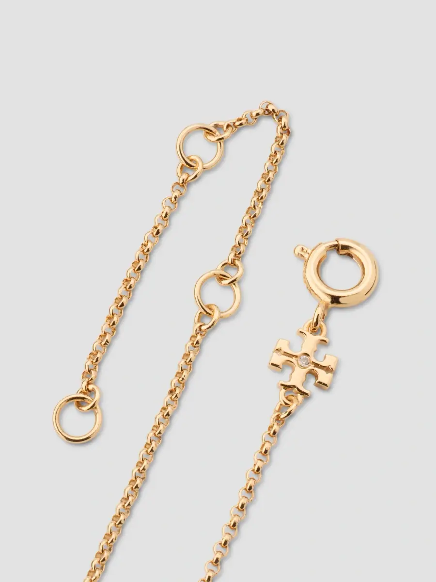 Tory Burch Women's Icon 18K-Gold-Plated & Crystal Interlocking Pendant Necklace | Thumbnail 3 Tory Burch Women's Icon 18K-Gold-Plated & Crystal Interlocking Pendant Necklace | Thumbnail 3