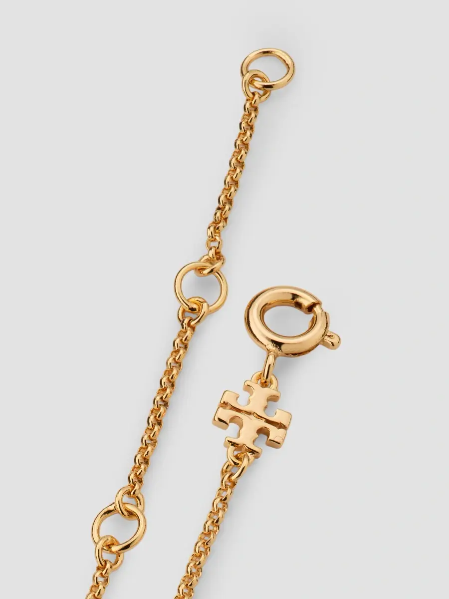 Tory Burch Women's Icon 18K-Gold-Plated & Crystal Interlocking Charm Bracelet | Thumbnail 3 Tory Burch Women's Icon 18K-Gold-Plated & Crystal Interlocking Charm Bracelet | Thumbnail 3