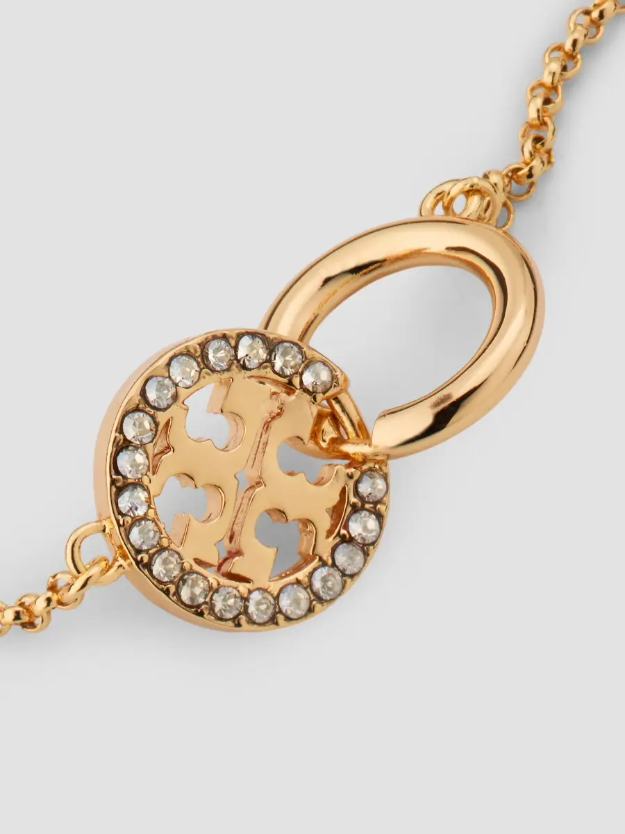 Tory Burch Women's Icon 18K-Gold-Plated & Crystal Interlocking Charm Bracelet | Thumbnail 4 Tory Burch Women's Icon 18K-Gold-Plated & Crystal Interlocking Charm Bracelet | Thumbnail 4