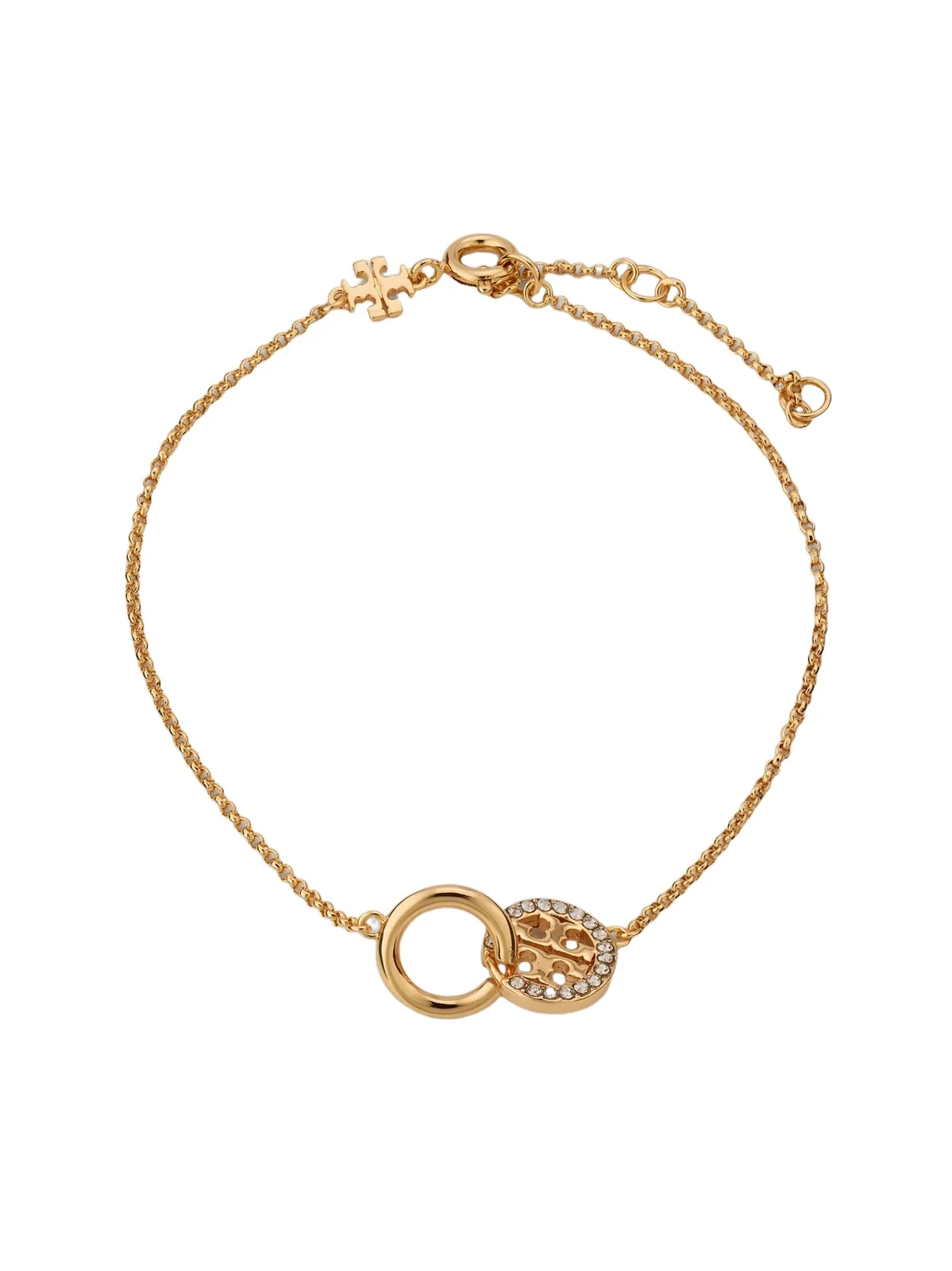 Women's Icon 18K-Gold-Plated & Crystal Interlocking Charm Bracelet