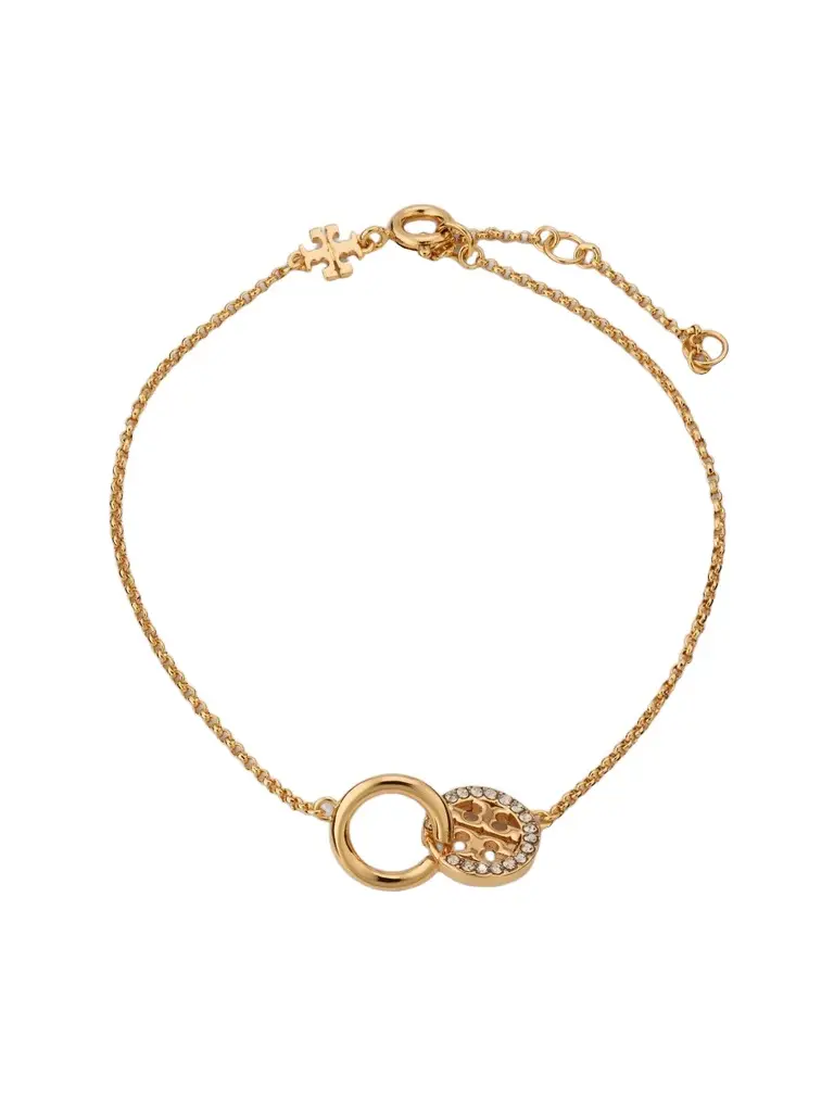 Women's Icon 18K-Gold-Plated & Crystal Interlocking Charm Bracelet Women's Icon 18K-Gold-Plated & Crystal Interlocking Charm Bracelet