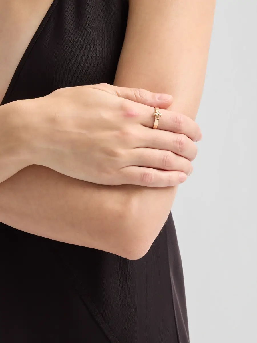 Tory Burch Women's Icon 18K-Gold-Plated Ring | Thumbnail 2 Tory Burch Women's Icon 18K-Gold-Plated Ring | Thumbnail 2