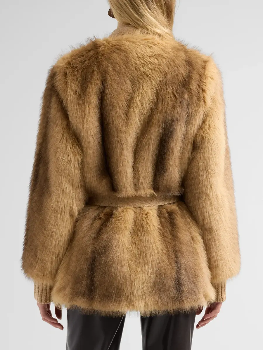 Generation Love Women's Heloise Faux-Fur Belted Wrap Coat | Thumbnail 3 Generation Love Women's Heloise Faux-Fur Belted Wrap Coat | Thumbnail 3