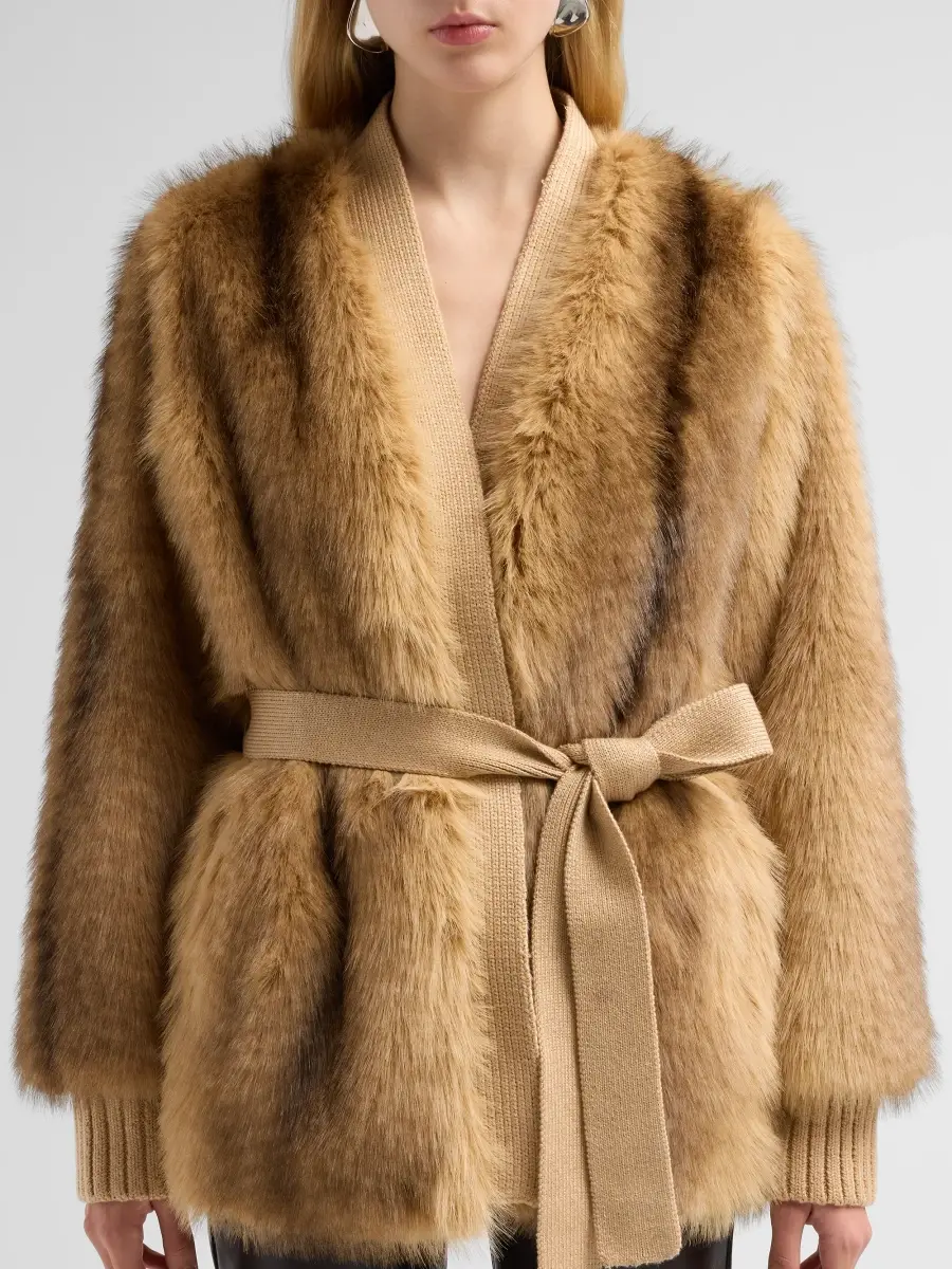 Generation Love Women's Heloise Faux-Fur Belted Wrap Coat | Thumbnail 5 Generation Love Women's Heloise Faux-Fur Belted Wrap Coat | Thumbnail 5