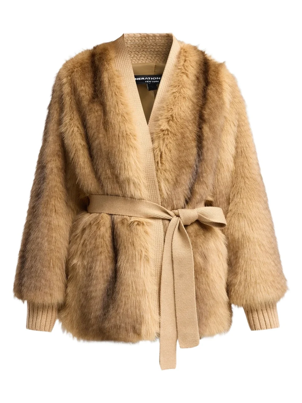 Generation Love Women's Heloise Faux-Fur Belted Wrap Coat