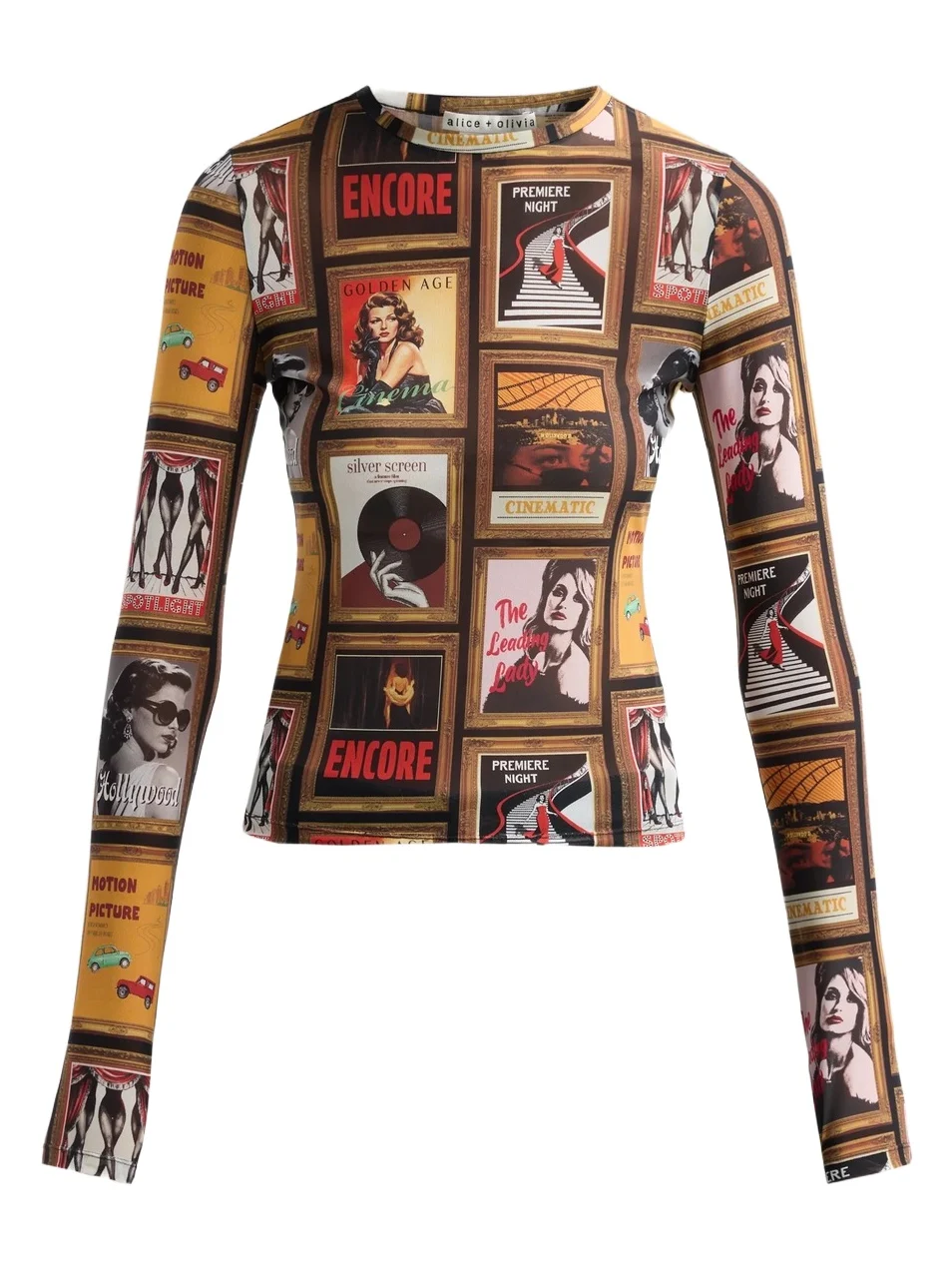 Women's Delaina Printed Long-Sleeve Crewneck Top