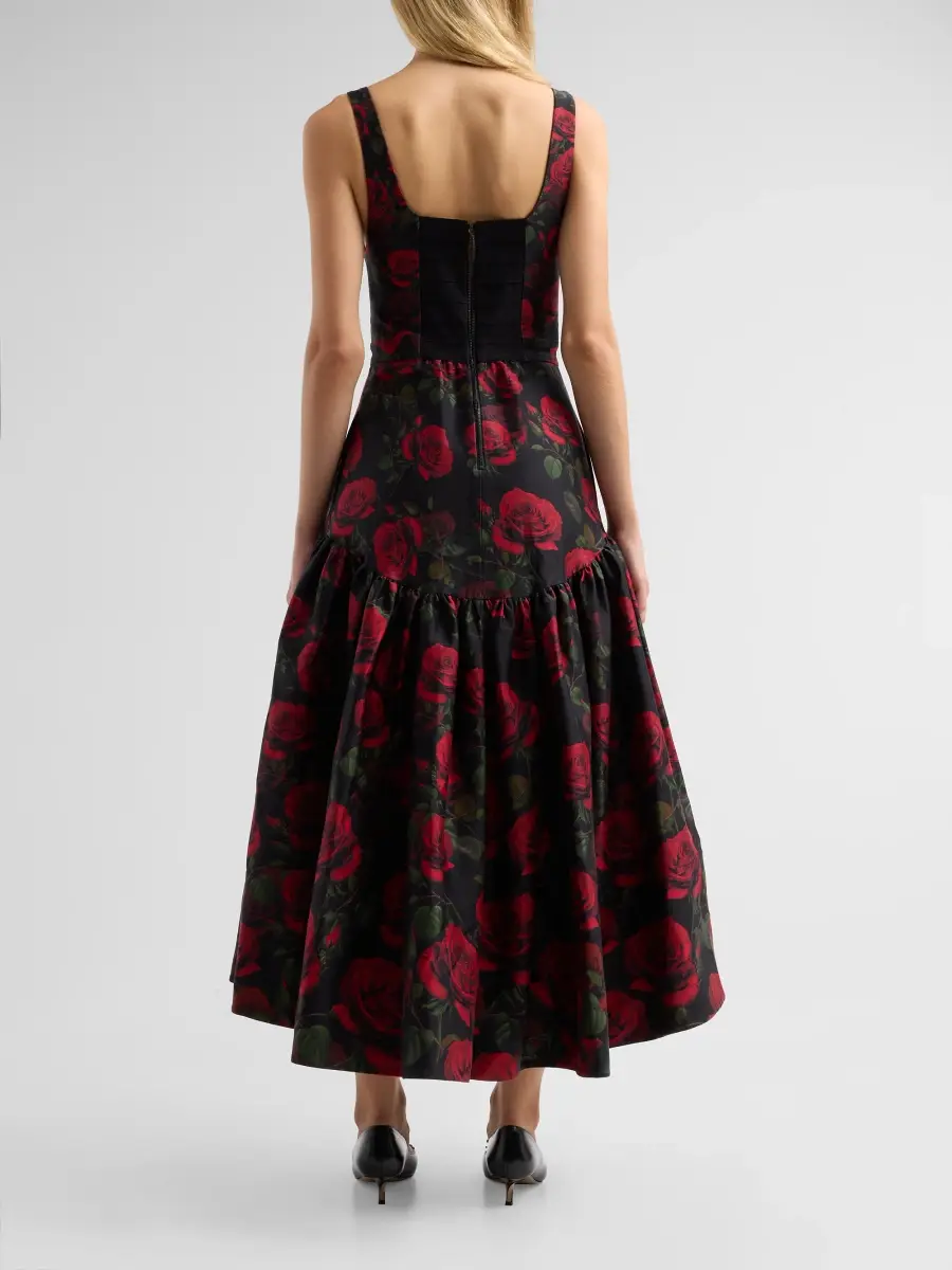 Alice + Olivia Women's Diana Structured Midi Dress | Thumbnail 3 Alice + Olivia Women's Diana Structured Midi Dress | Thumbnail 3