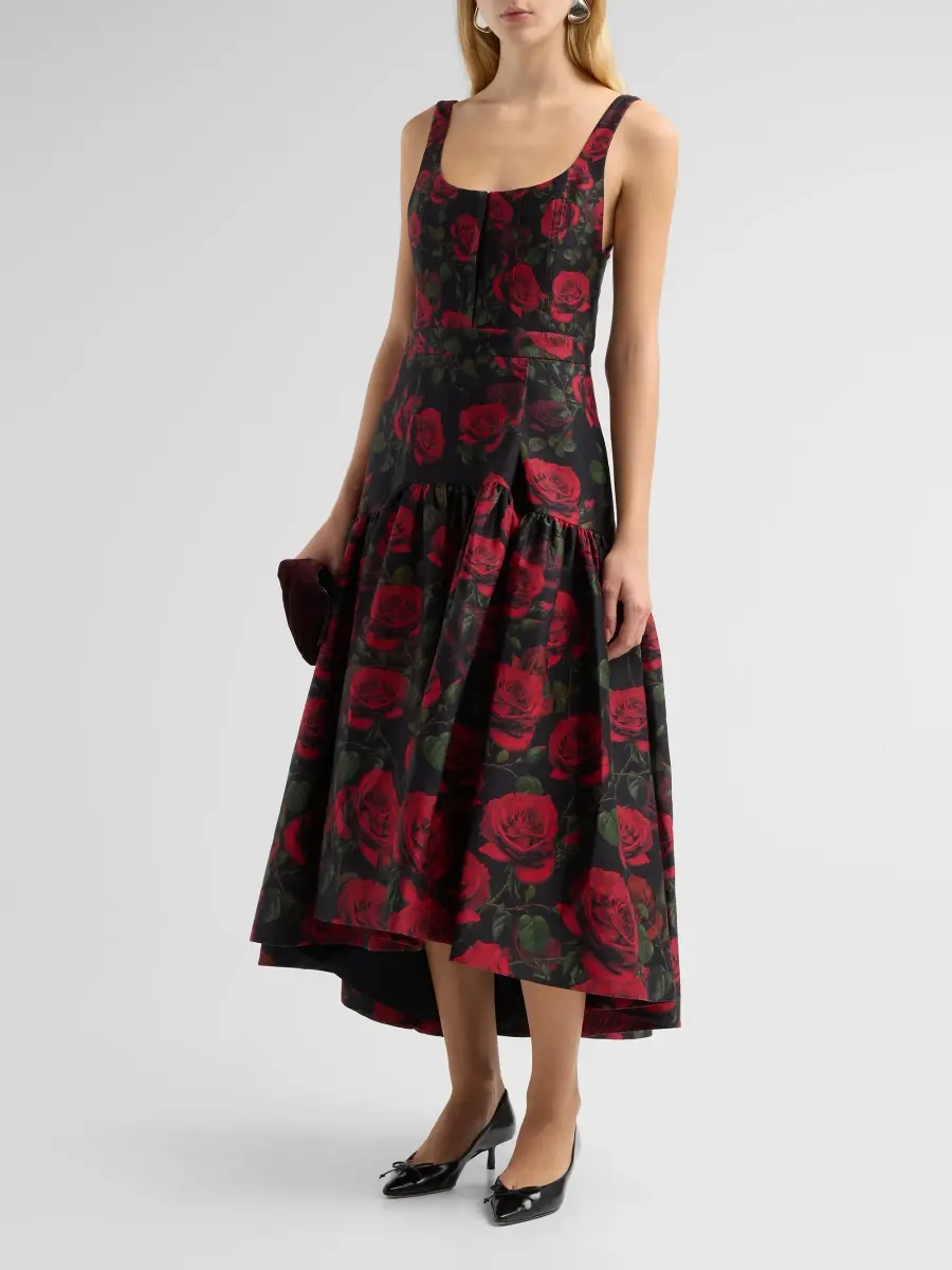 Alice + Olivia Women's Diana Structured Midi Dress | Thumbnail 4 Alice + Olivia Women's Diana Structured Midi Dress | Thumbnail 4