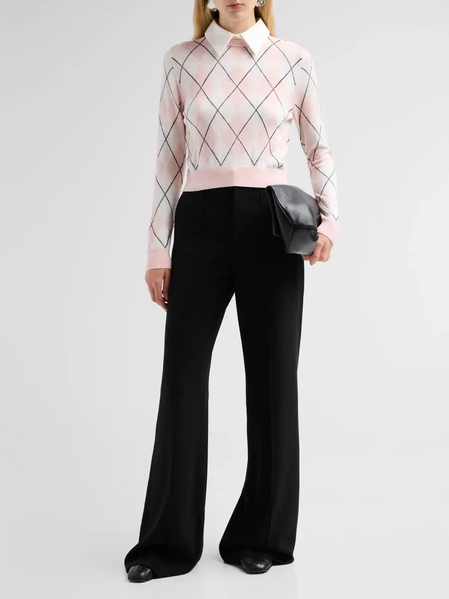 Alice + Olivia Women's Carolann Argyle Wool-Blend Sweater | Thumbnail 2 Alice + Olivia Women's Carolann Argyle Wool-Blend Sweater | Thumbnail 2