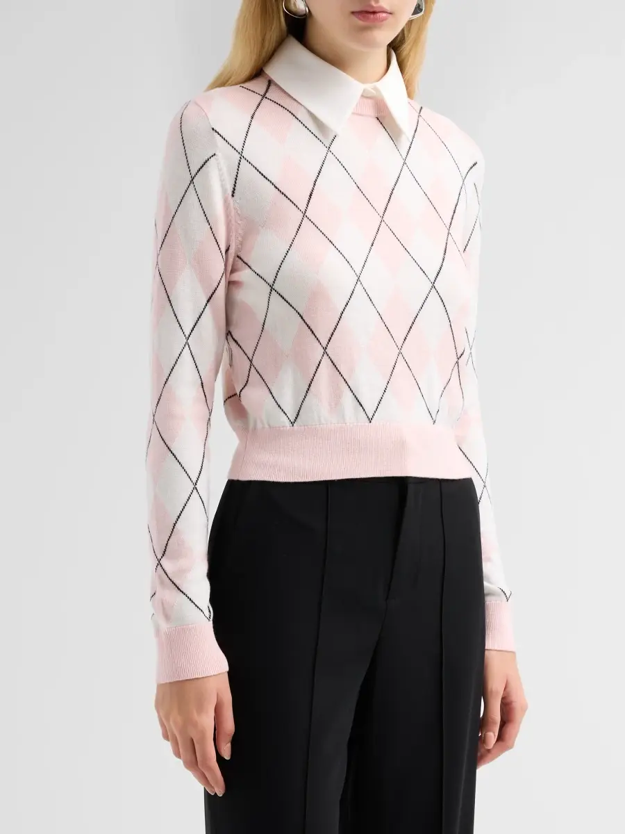Alice + Olivia Women's Carolann Argyle Wool-Blend Sweater | Thumbnail 4 Alice + Olivia Women's Carolann Argyle Wool-Blend Sweater | Thumbnail 4