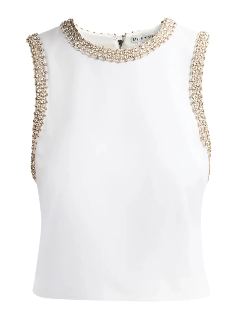 Women's Amal Embellished-Trim Boxy Tank Women's Amal Embellished-Trim Boxy Tank