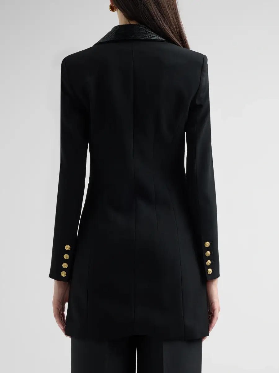 Alice + Olivia Women's Amanza Embellished Tuxedo Mini Dress | Thumbnail 3 Alice + Olivia Women's Amanza Embellished Tuxedo Mini Dress | Thumbnail 3