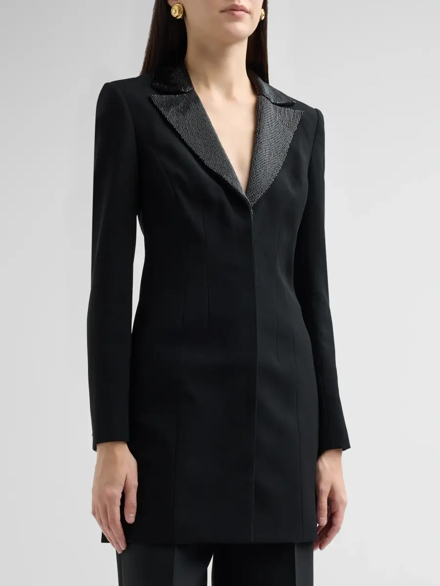 Alice + Olivia Women's Amanza Embellished Tuxedo Mini Dress | Thumbnail 4 Alice + Olivia Women's Amanza Embellished Tuxedo Mini Dress | Thumbnail 4