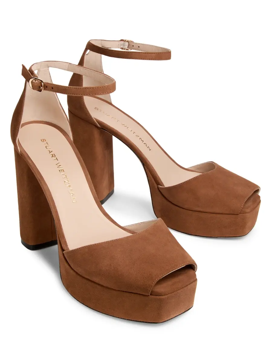 Stuart Weitzman Women's Sabrina 110MM Suede Platform Sandals | Thumbnail 2 Stuart Weitzman Women's Sabrina 110MM Suede Platform Sandals | Thumbnail 2