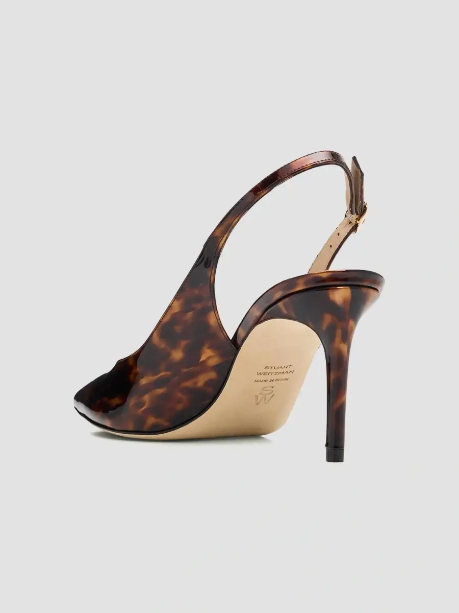 Stuart Weitzman Women's Stuart Power 75MM Tortoiseshell Patent Leather Slingback Pumps | Thumbnail 4 Stuart Weitzman Women's Stuart Power 75MM Tortoiseshell Patent Leather Slingback Pumps | Thumbnail 4