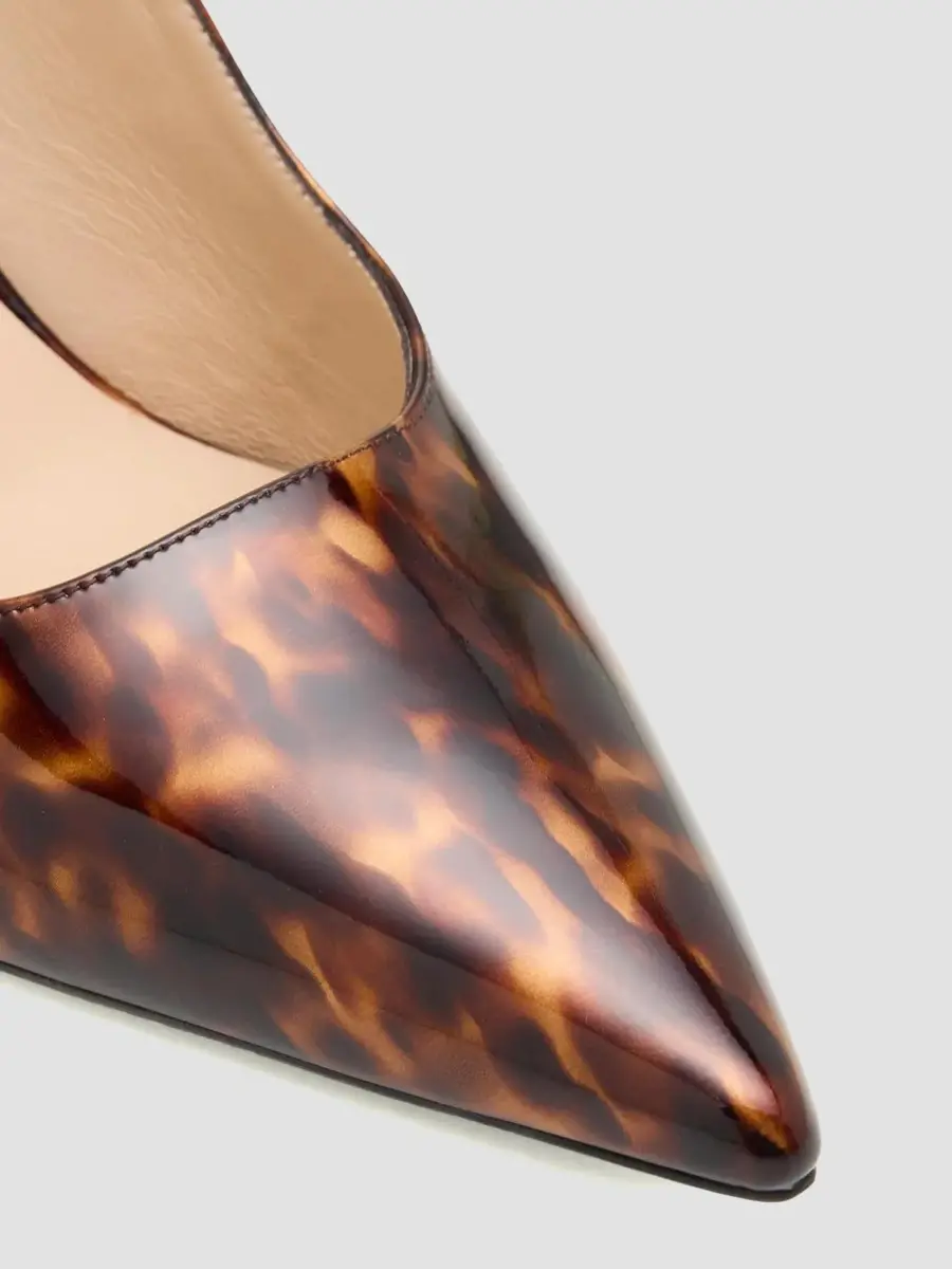 Stuart Weitzman Women's Stuart Power 75MM Tortoiseshell Patent Leather Slingback Pumps | Thumbnail 6 Stuart Weitzman Women's Stuart Power 75MM Tortoiseshell Patent Leather Slingback Pumps | Thumbnail 6