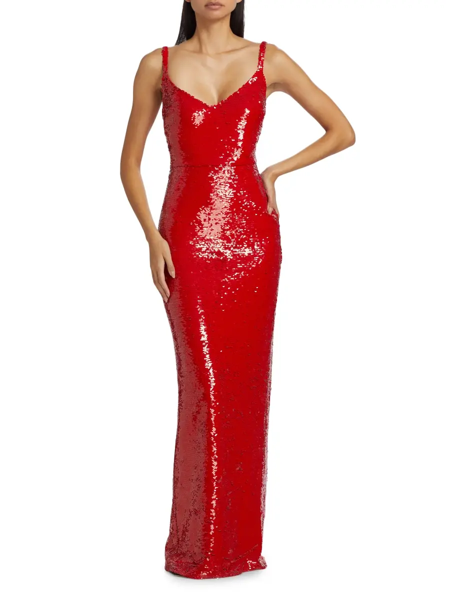 L'Agence Women's Karma Sequined Sleeveless Maxi Dress | Thumbnail 2