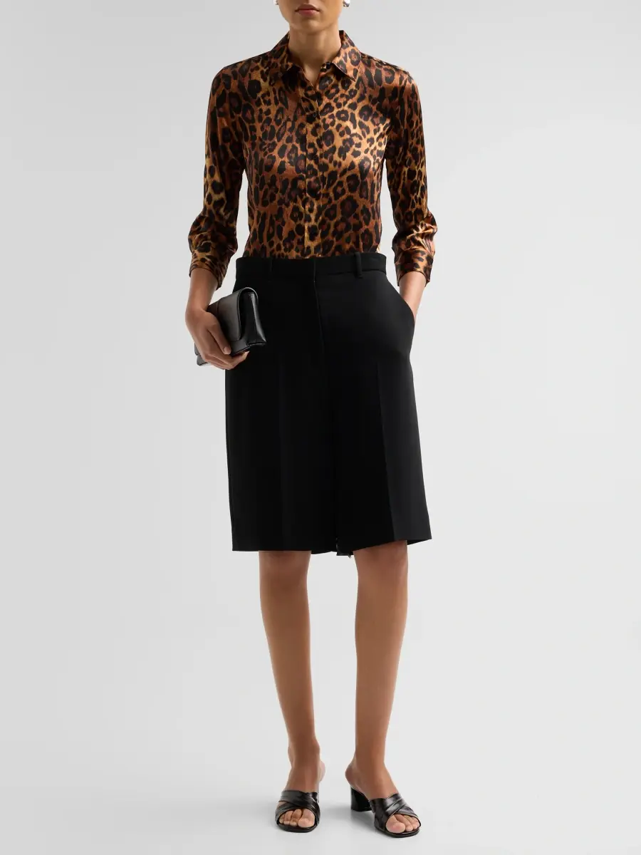 L'Agence Women's Dani Leopard-Print Silk Blouse | Thumbnail 2