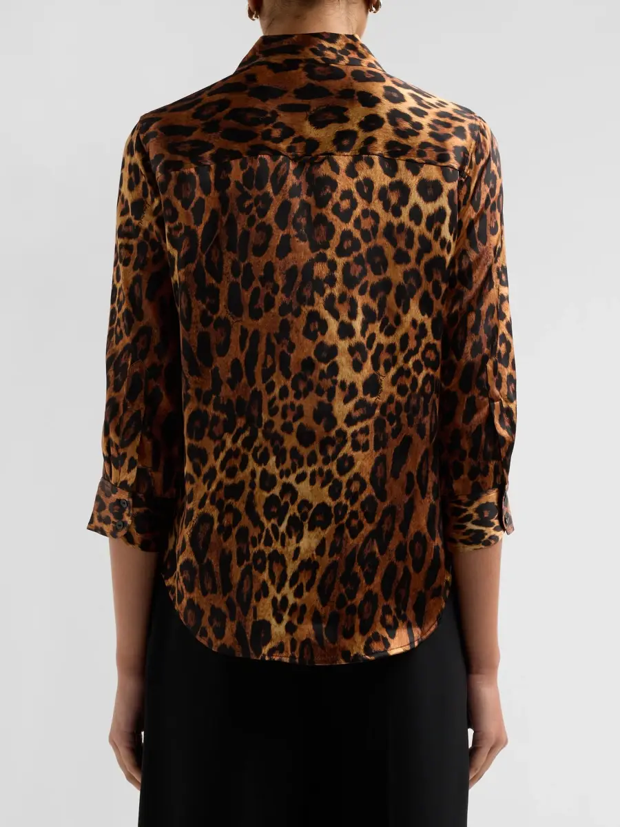 L'Agence Women's Dani Leopard-Print Silk Blouse | Thumbnail 3