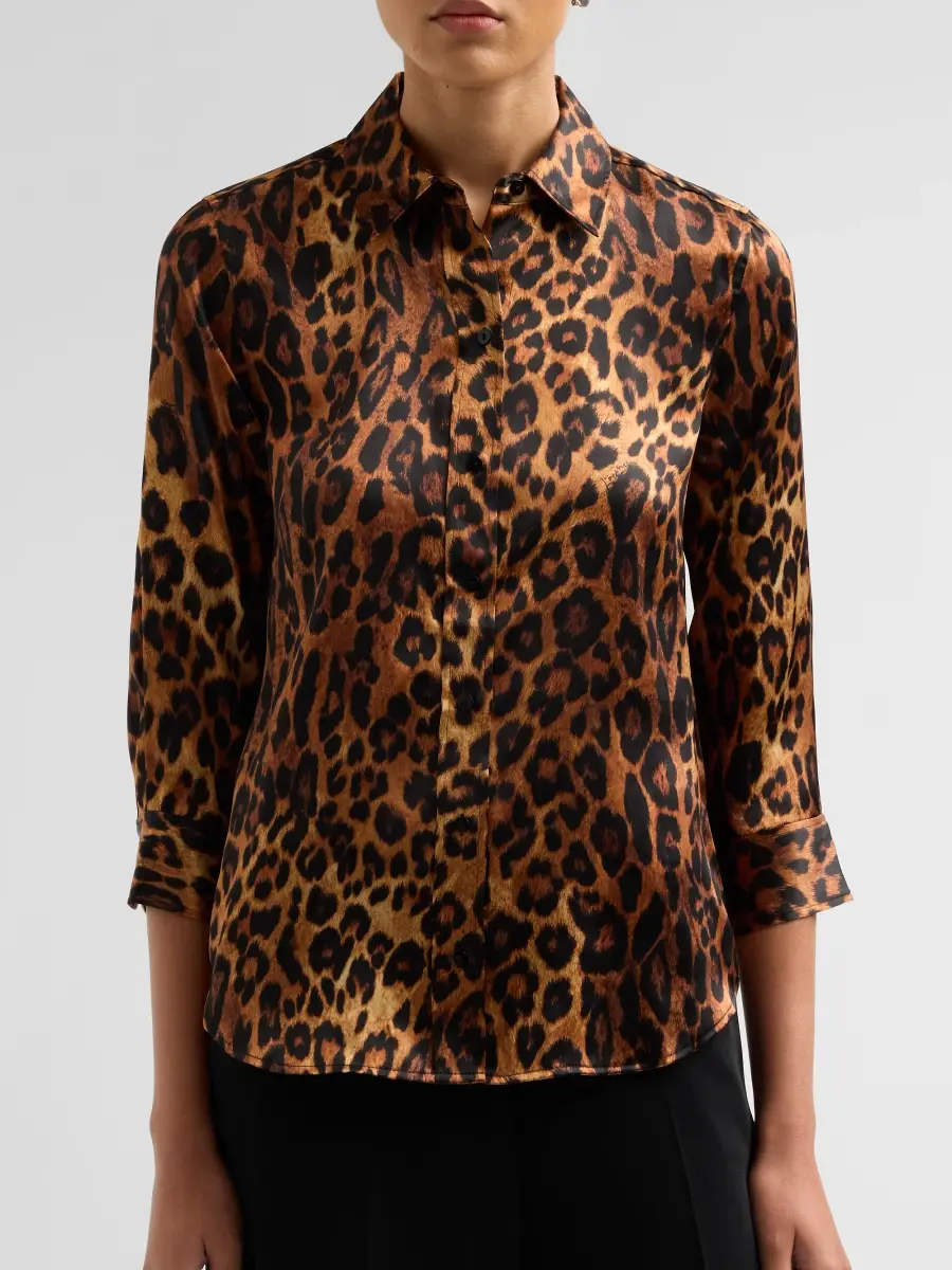 L'Agence Women's Dani Leopard-Print Silk Blouse | Thumbnail 5