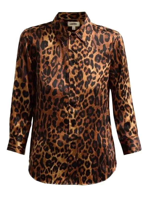Women's Dani Leopard-Print Silk Blouse