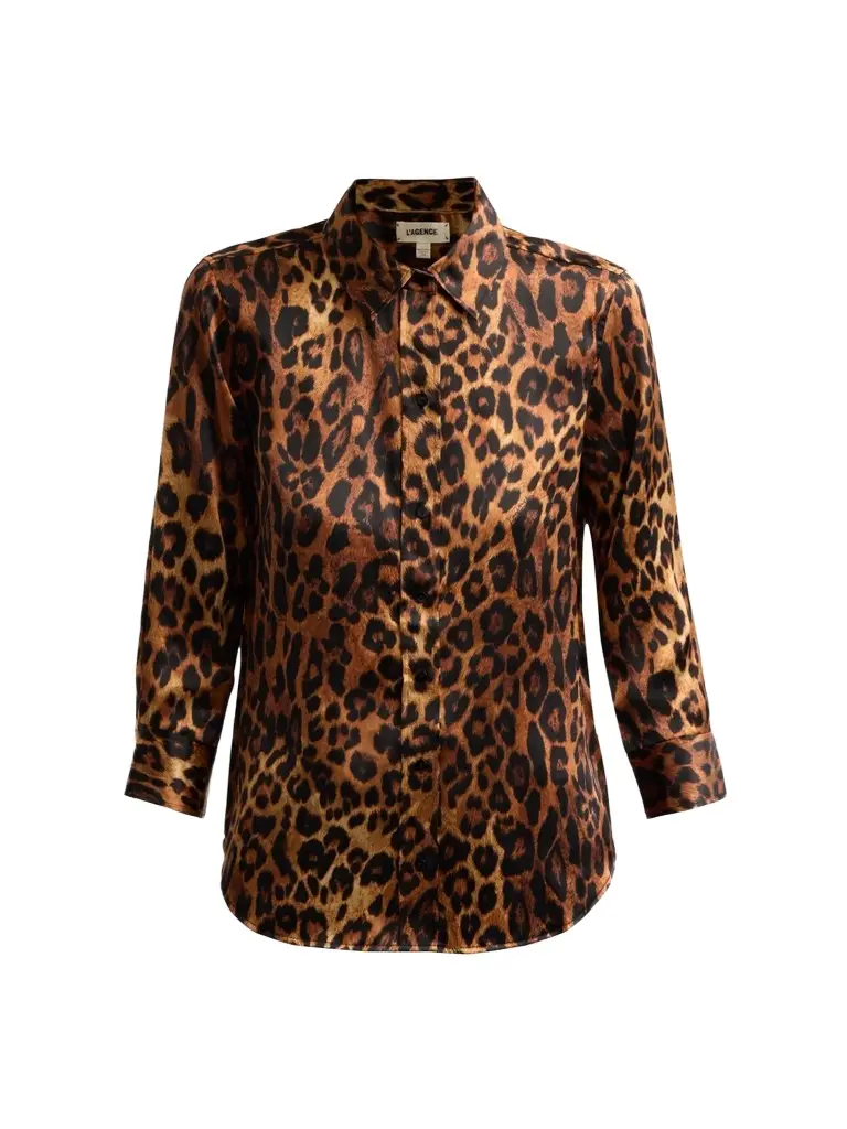 Women's Dani Leopard-Print Silk Blouse Women's Dani Leopard-Print Silk Blouse