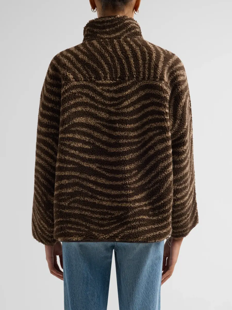 rag & bone Women's Sun Zebra-Print Sherpa Funnel Neck Jacket | Thumbnail 3 rag & bone Women's Sun Zebra-Print Sherpa Funnel Neck Jacket | Thumbnail 3