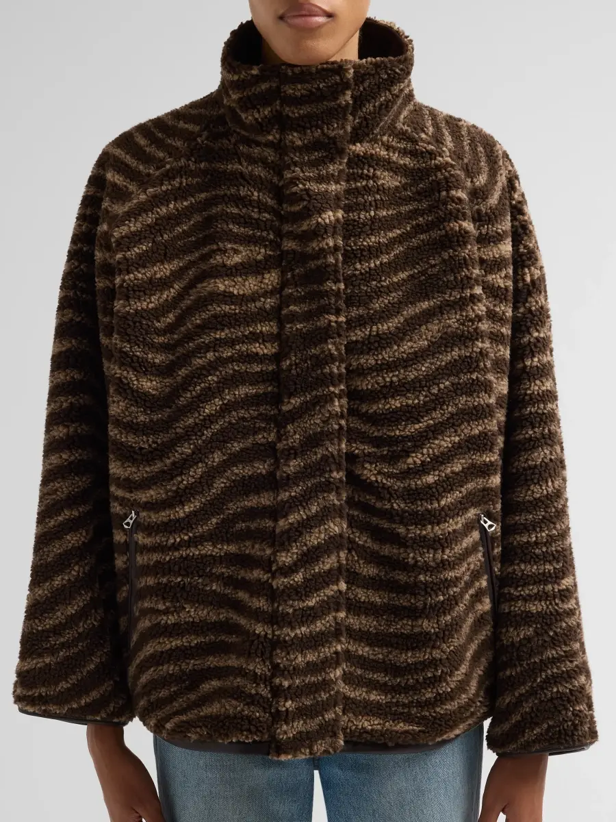 rag & bone Women's Sun Zebra-Print Sherpa Funnel Neck Jacket | Thumbnail 5 rag & bone Women's Sun Zebra-Print Sherpa Funnel Neck Jacket | Thumbnail 5