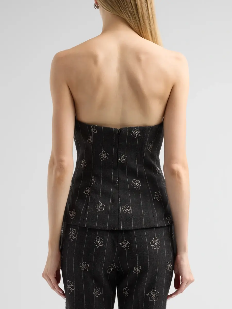 Milly Women's Aiden Embroidered Strapless Top | Thumbnail 3 Milly Women's Aiden Embroidered Strapless Top | Thumbnail 3