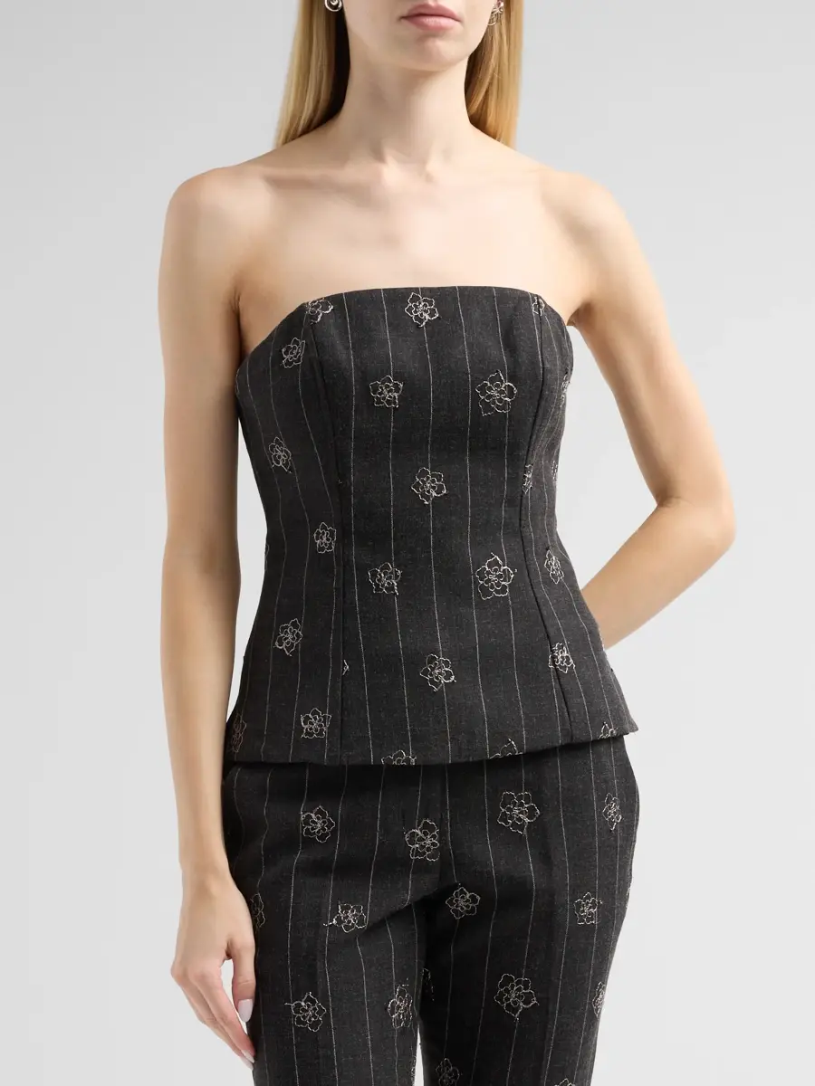 Milly Women's Aiden Embroidered Strapless Top | Thumbnail 4 Milly Women's Aiden Embroidered Strapless Top | Thumbnail 4
