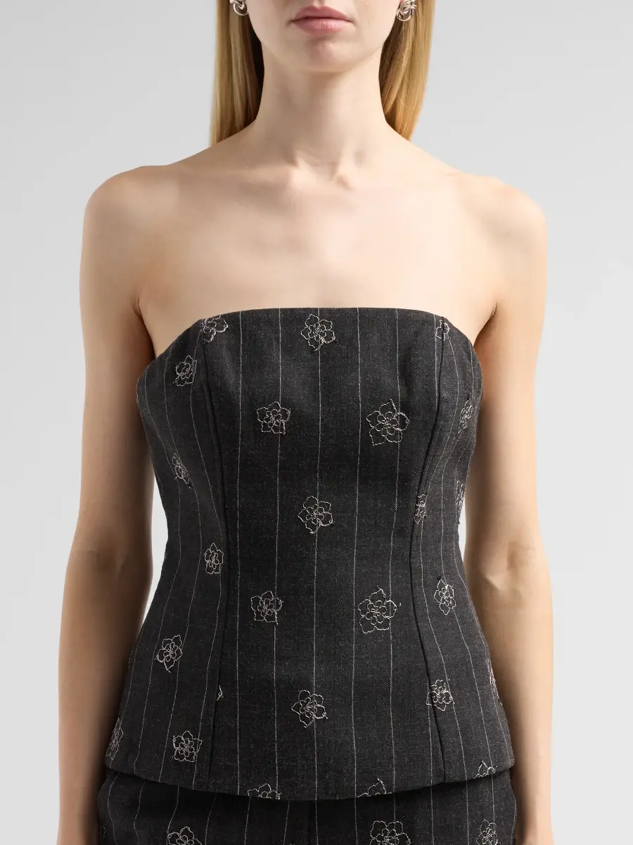 Milly Women's Aiden Embroidered Strapless Top | Thumbnail 5 Milly Women's Aiden Embroidered Strapless Top | Thumbnail 5