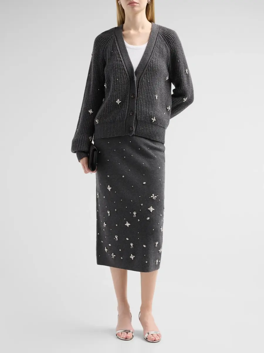 Milly Women's Ingrid Embellished Cardigan | Thumbnail 2 Milly Women's Ingrid Embellished Cardigan | Thumbnail 2