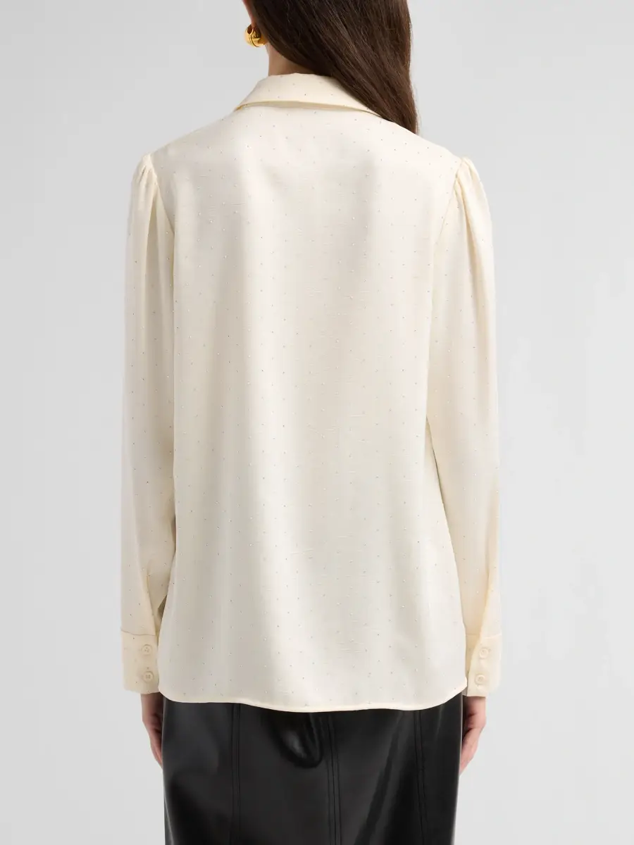 Milly Women's Ashton Embellished Crushed Satin Blouse | Thumbnail 3