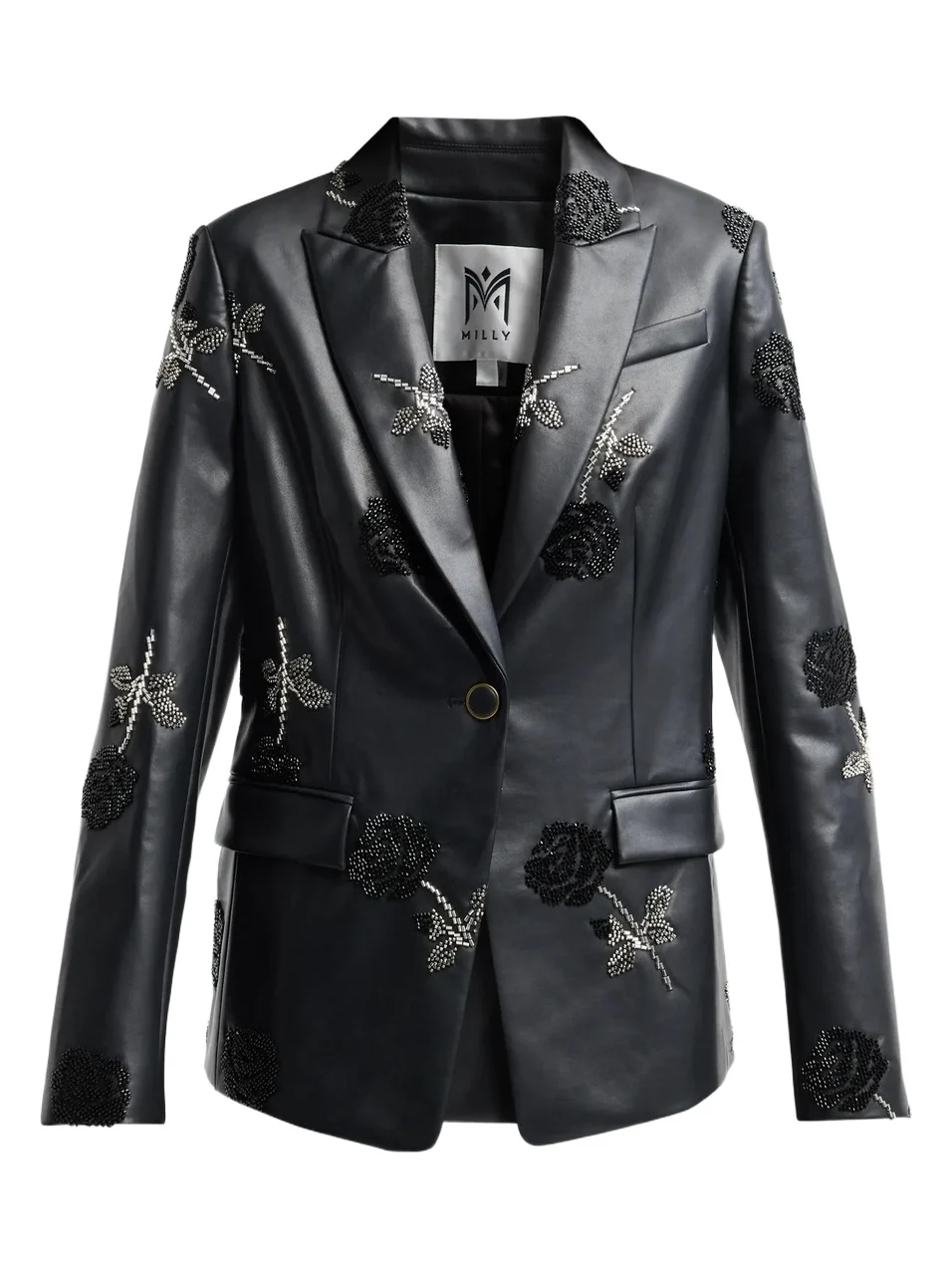 Women's Avery Beaded Faux-Leather Blazer Women's Avery Beaded Faux-Leather Blazer